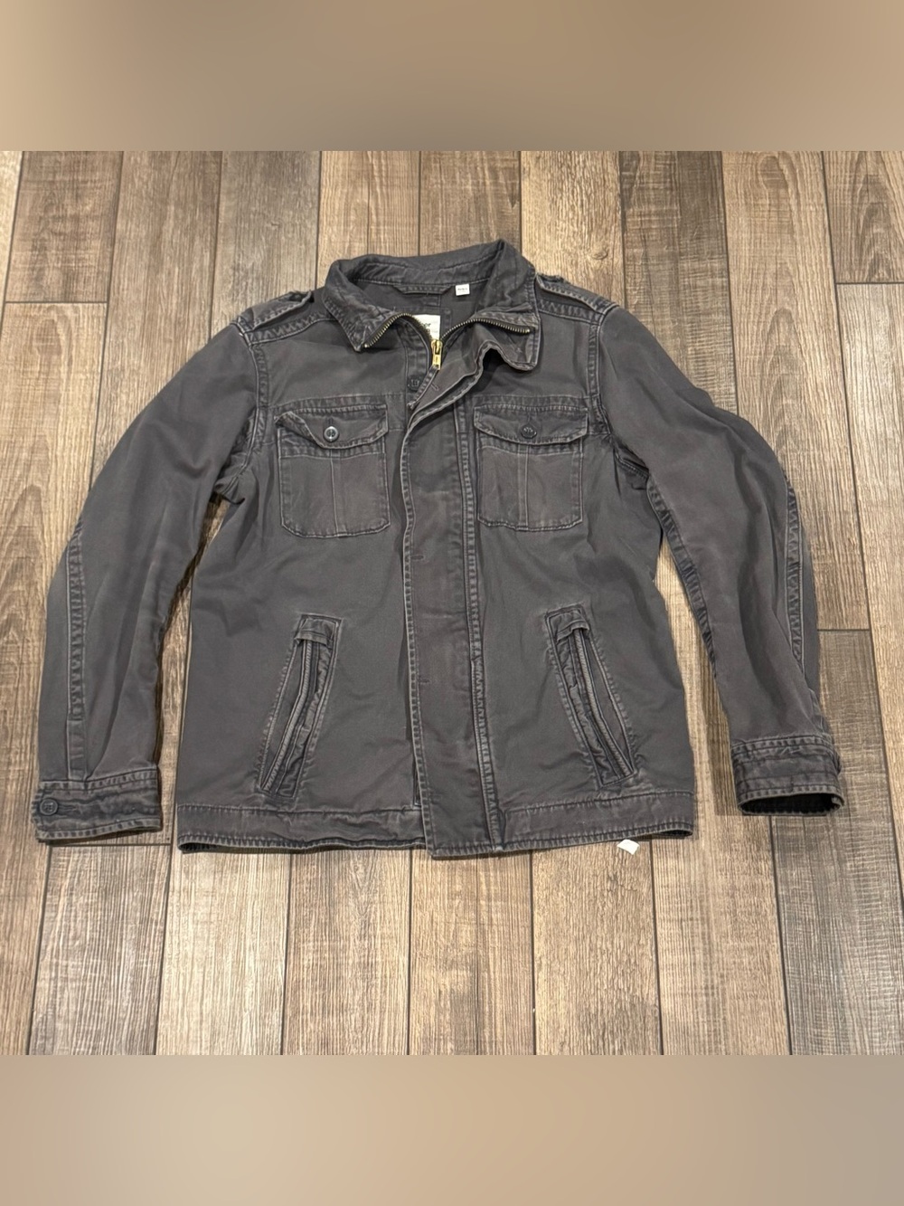 PAPER DENIM & CLOTH Gray Military Utility Jacket Size Medium Mens